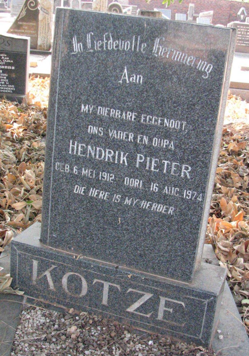 KOTZE Hendrik Pieter 1912-1974