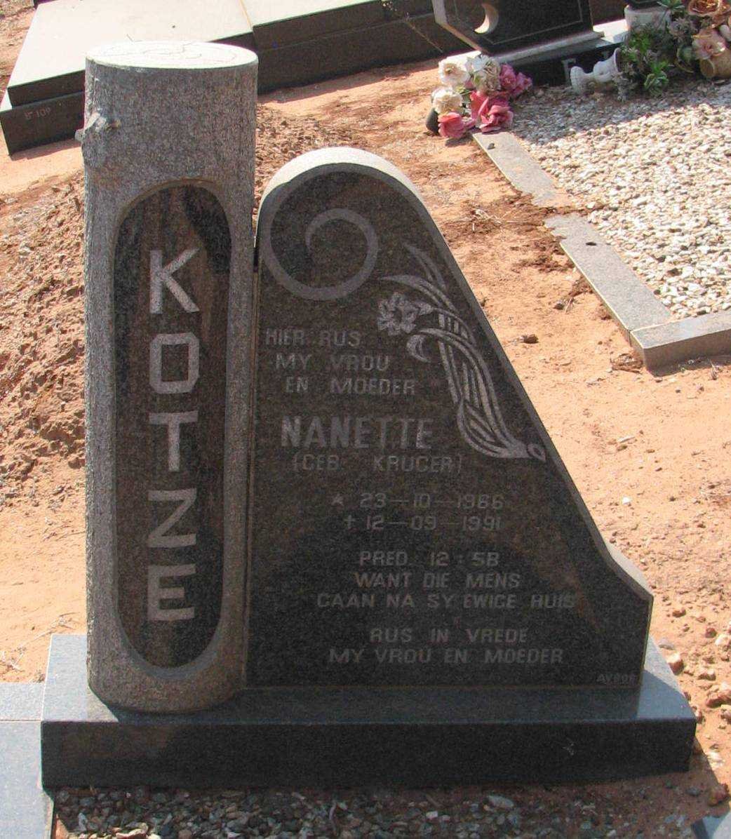 KOTZE Nanette nee KRUGER 1966-1991