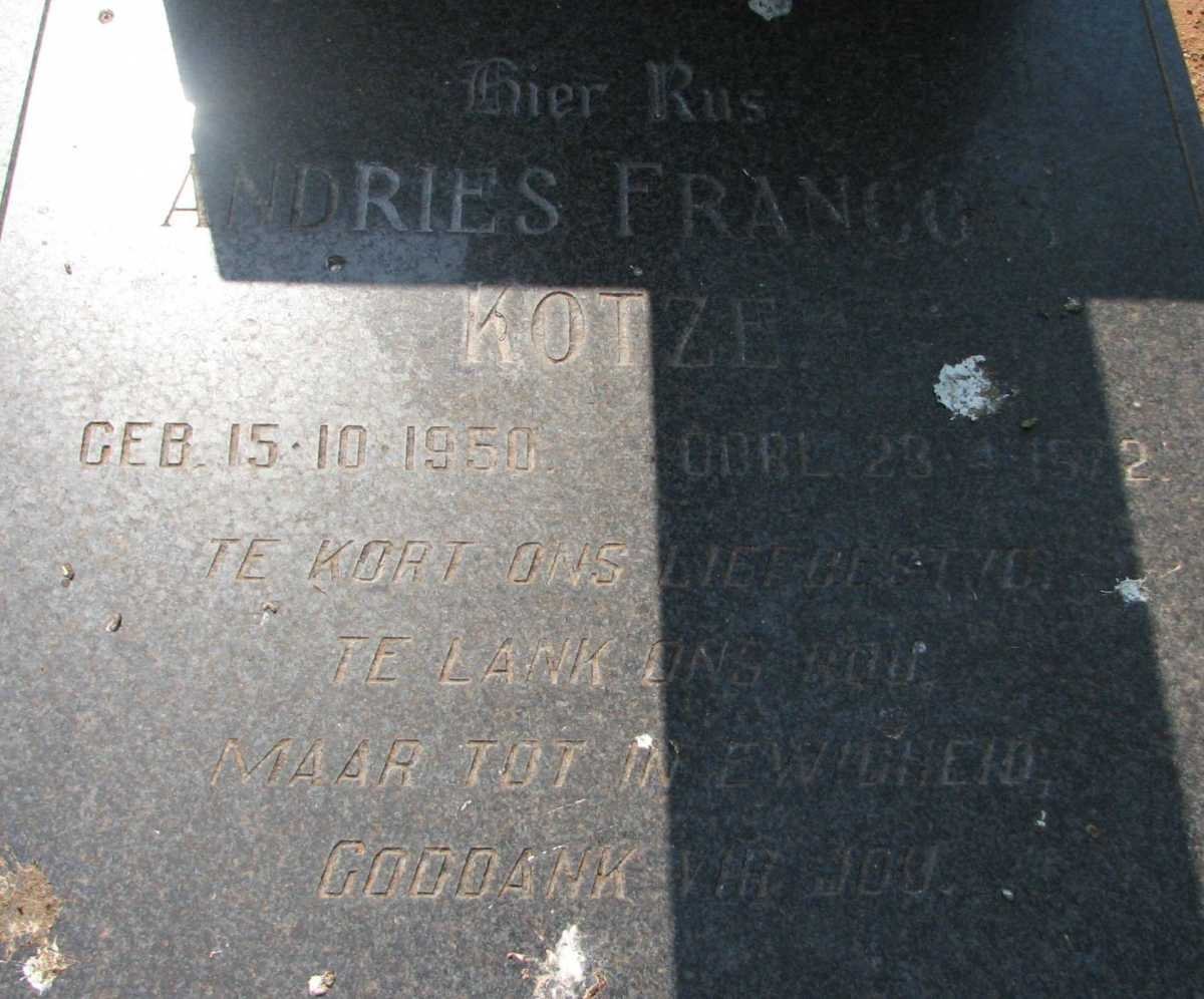 KOTZE Andries Francois 1950-1972