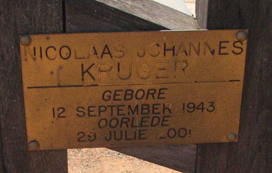 KRUGER Nicolaas Johannes 1943-2001
