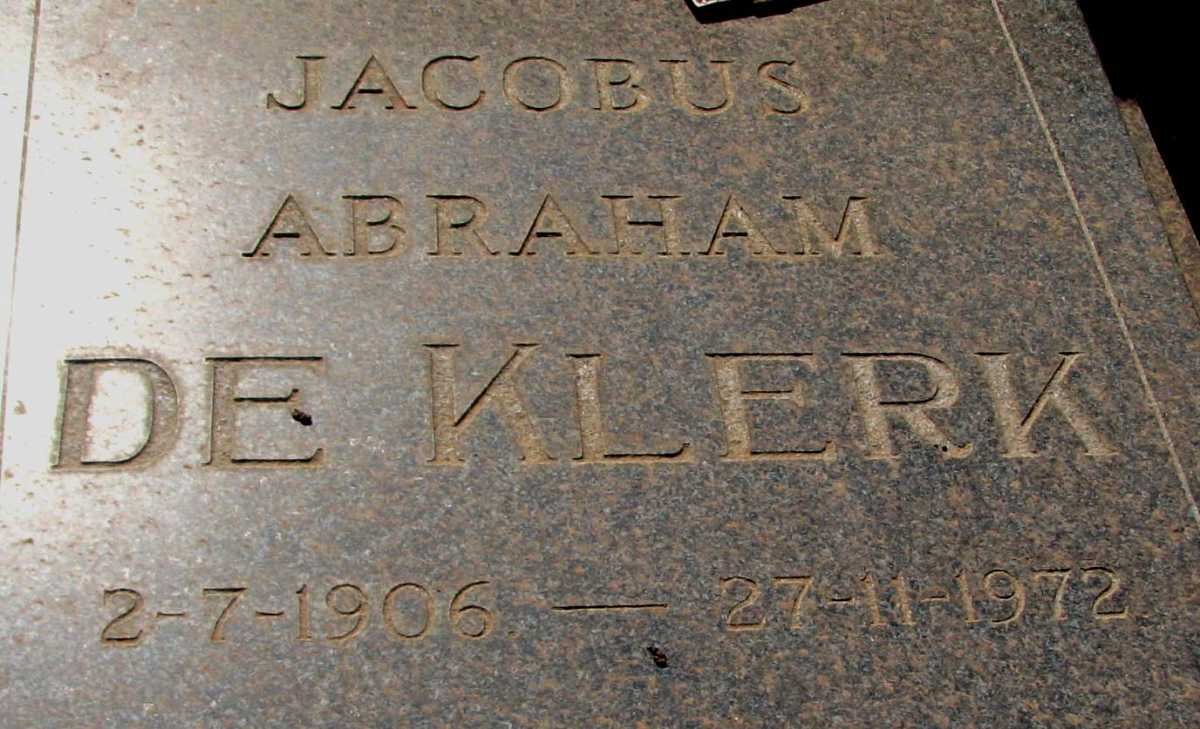 KLERK Jacobus Abraham, de 1906-1972