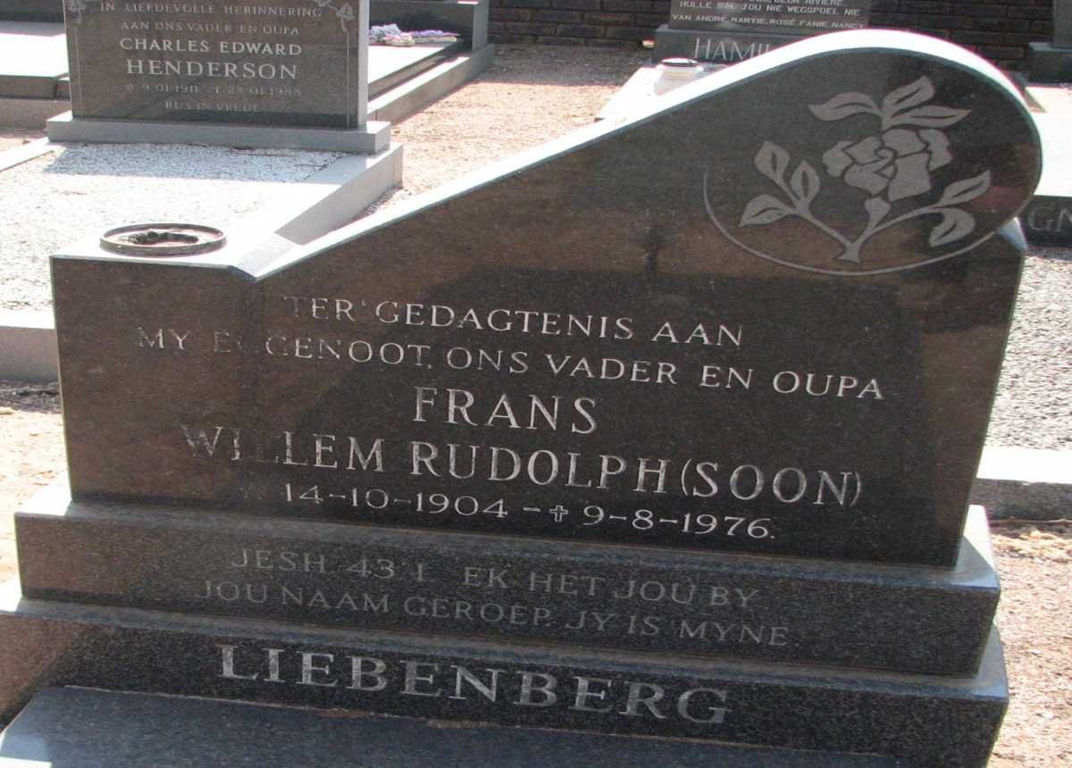 LIEBENBERG Frans Willem Rudolph 1904-1976