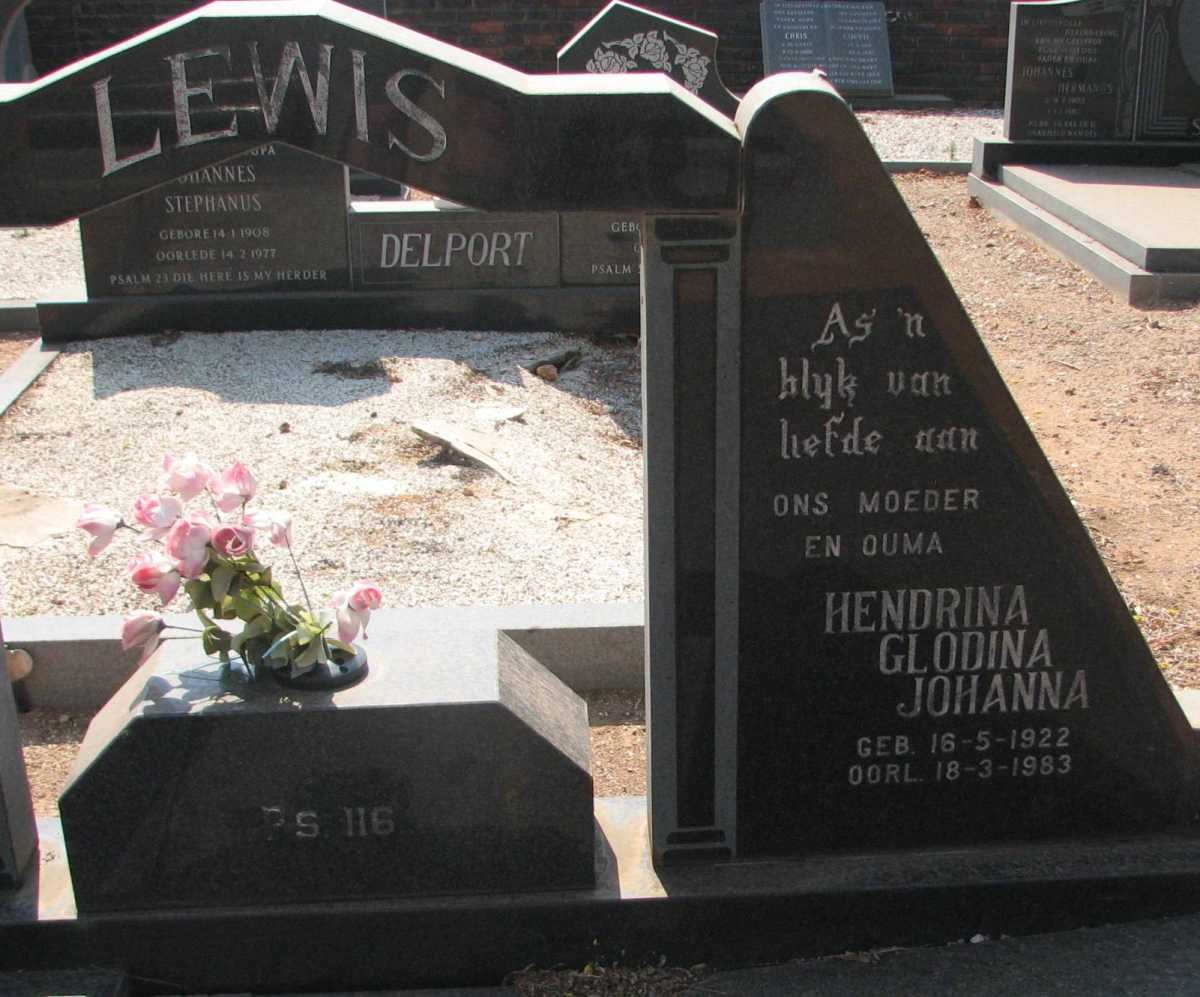 LEWIS Hendrina Glodina Johanna 1922-1983