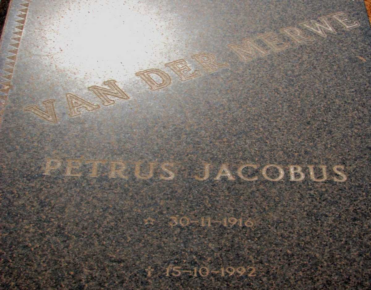 MERWE Petrus Jacobus, van der 1916-1992