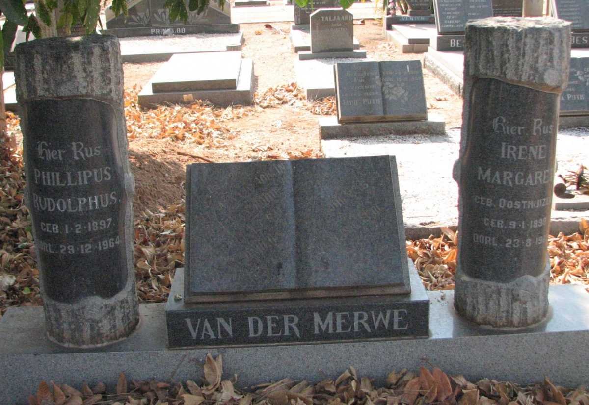 MERWE Phillipus Rudolphus, van der 1897-1964 &amp; Irene Margaret OOSTHUIZEN 1898-1967