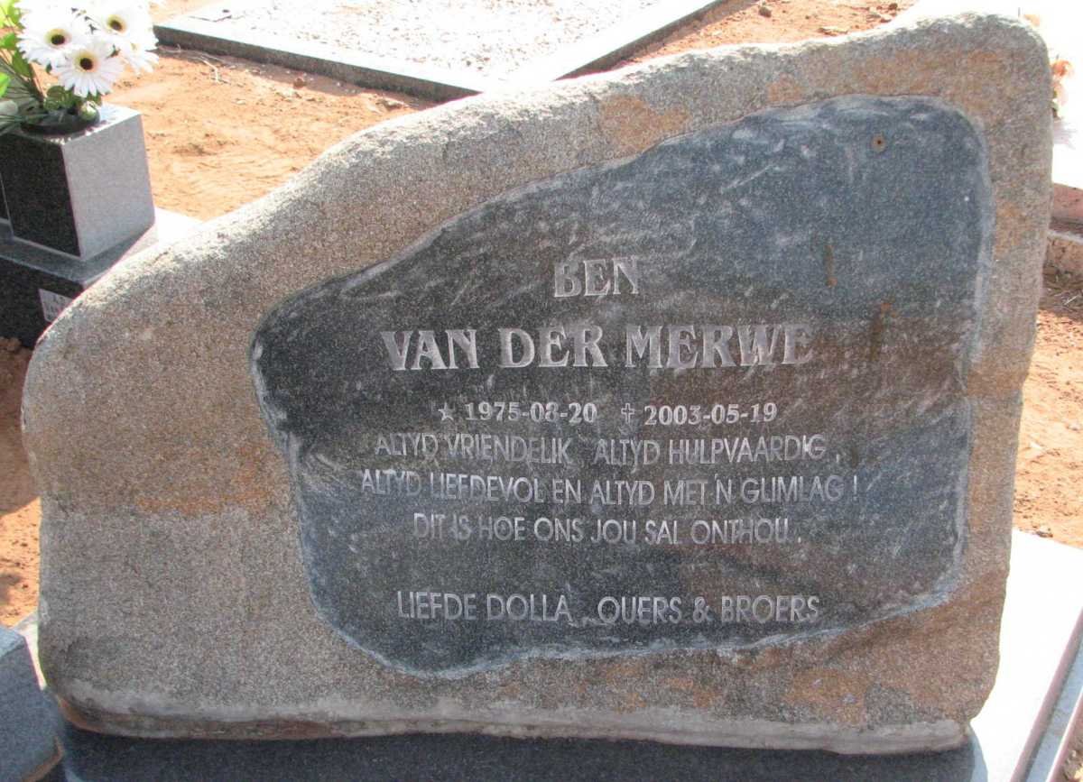 MERWE Ben, van der 1975-2003