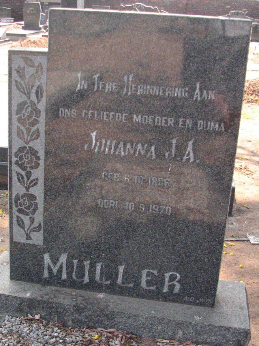 MULLER Johanna J.A. 1886-1970