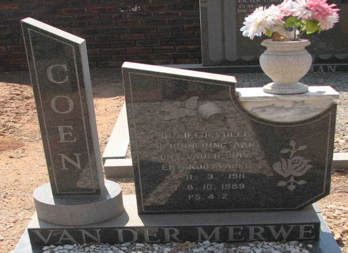 MERWE Coen, van der 1911-1989