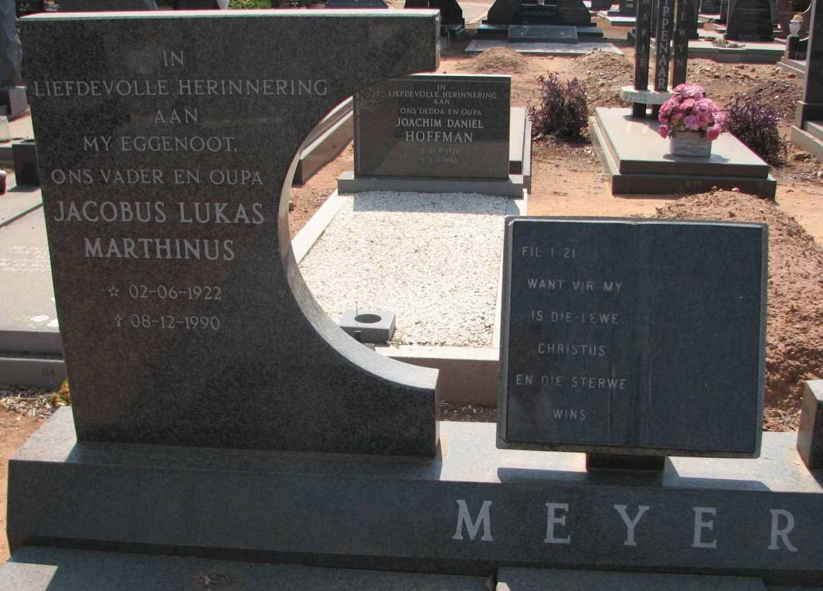 MEYER Jacobus Lukas Marthinus 1922-1990
