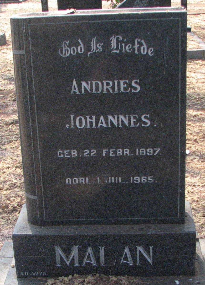 MALAN Andries Johannes 1897-1965