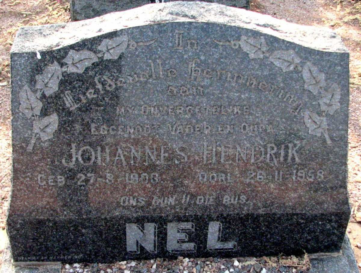 NEL Johannes Hendrik 1903-1958