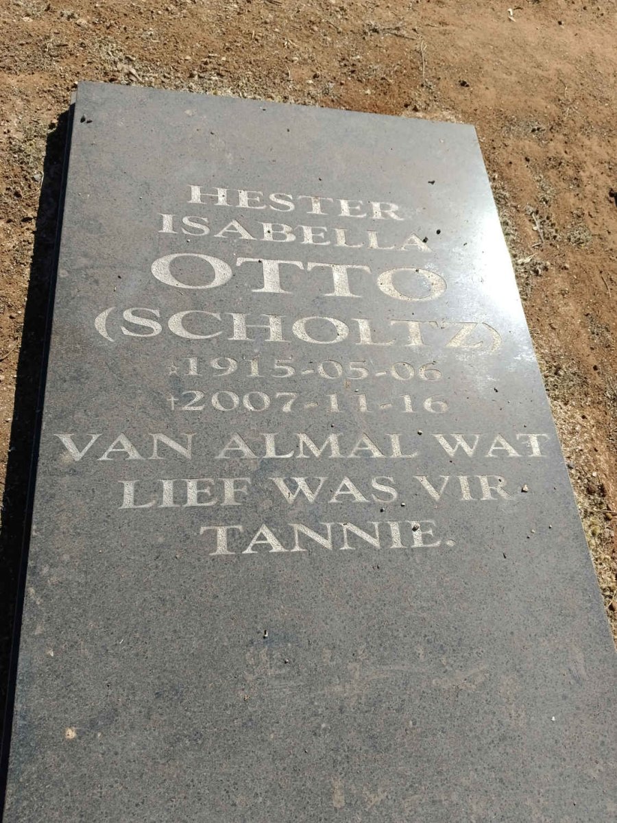 OTTO Hester Isabella nee SCHOLTZ 1915-2007