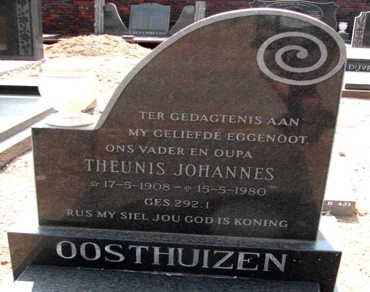 OOSTHUIZEN Theunis Johannes 1908-1980