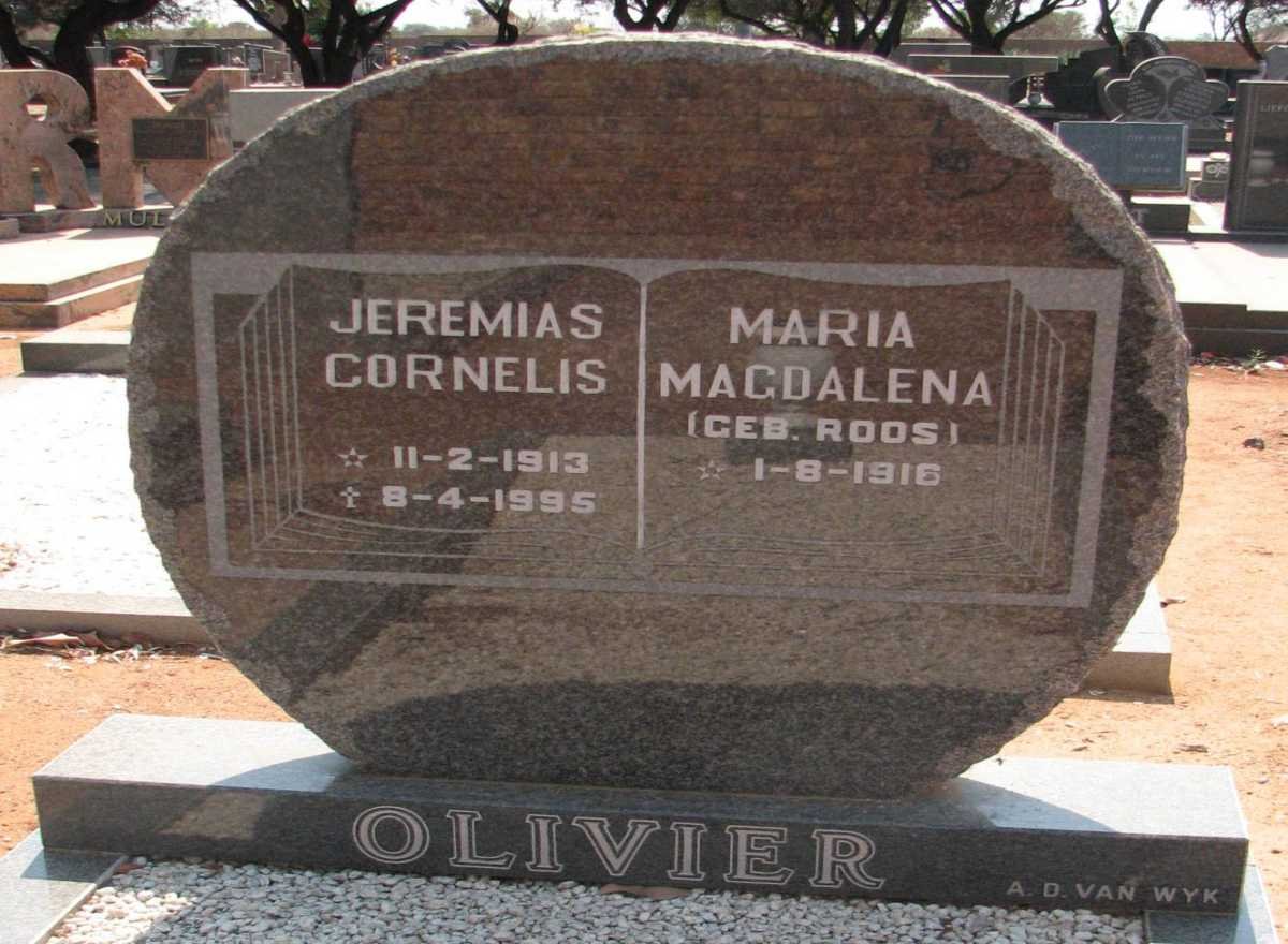 OLIVIER Jeremias Cornelis 1913-1995 &amp; Maria Magdalena ROOS 1916-