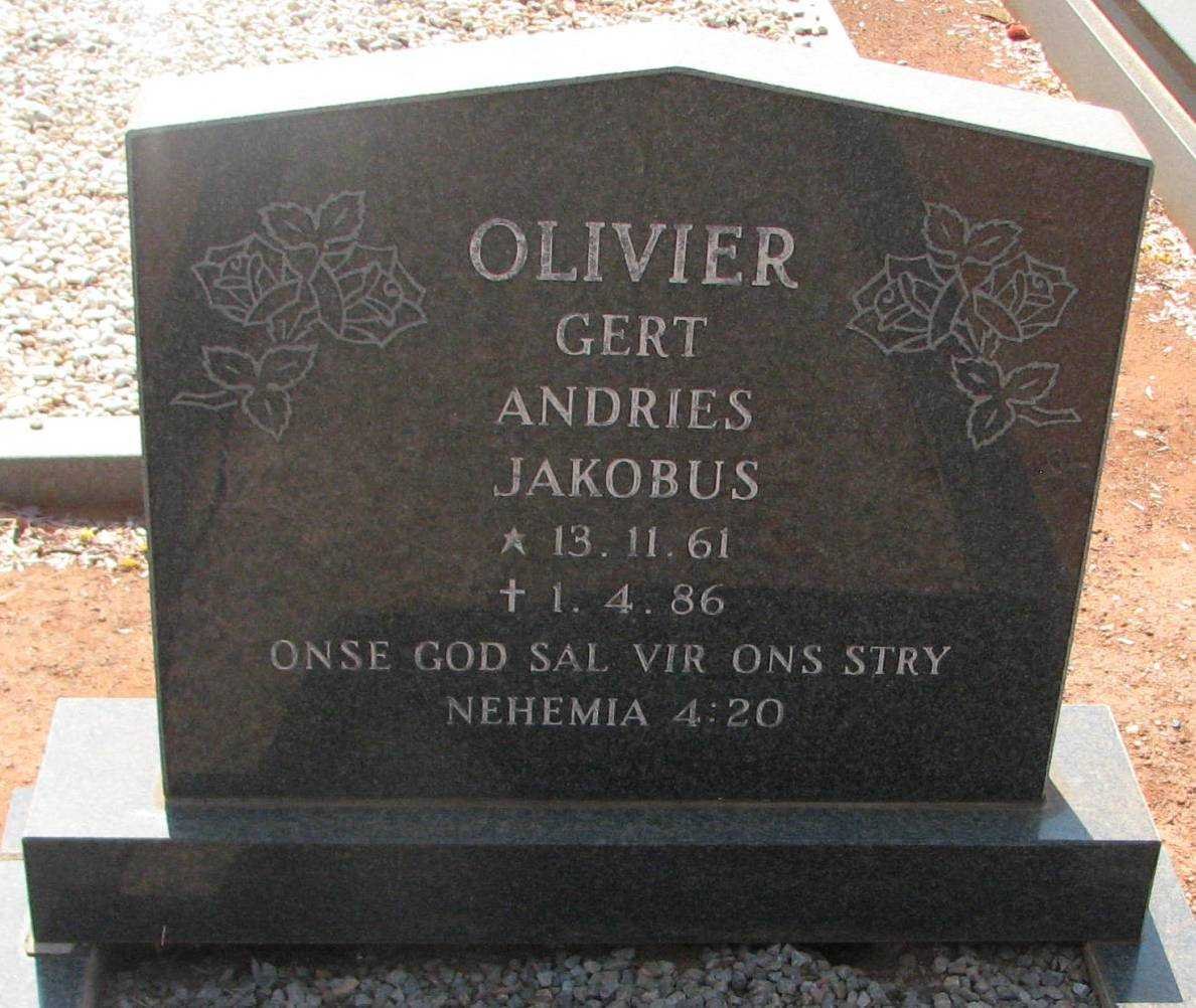 OLIVIER Gert Andries Jakobus 1961-1986
