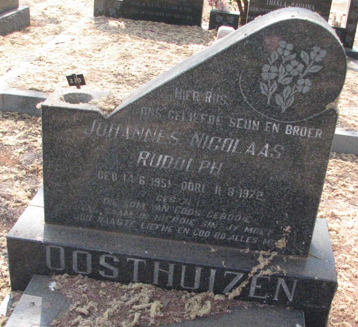 OOSTHUIZEN Johannes Nicolaas Rudolph 1951-1972