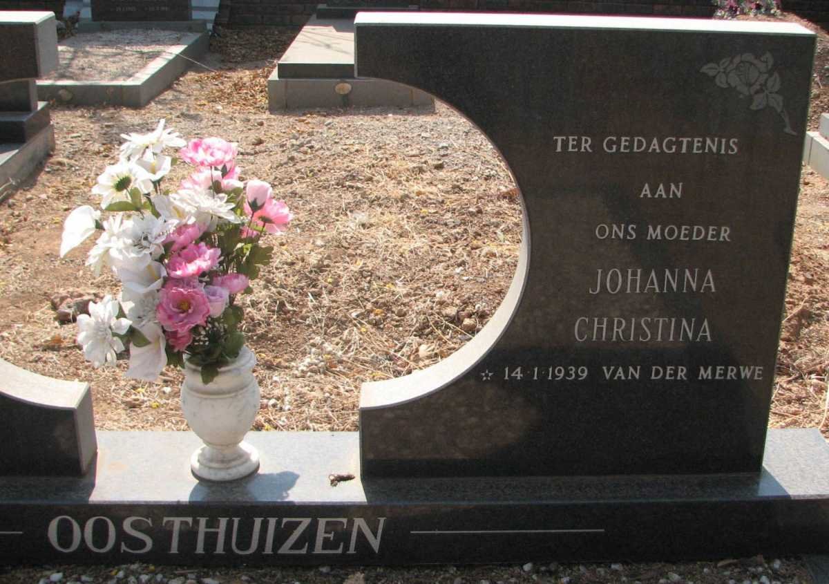 OOSTHUIZEN Johanna Christina nee VAN DER MERWE 1939-