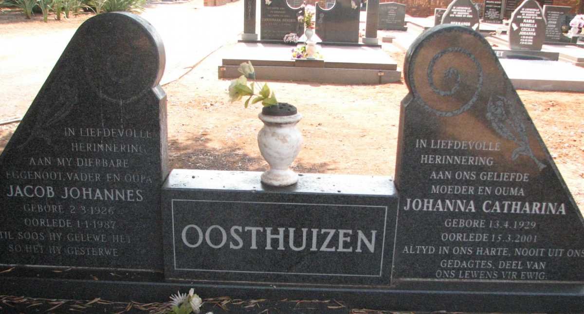 OOSTHUIZEN Jacob Johannes 1926-1987 &amp; Johanna Catharina 1929-2001