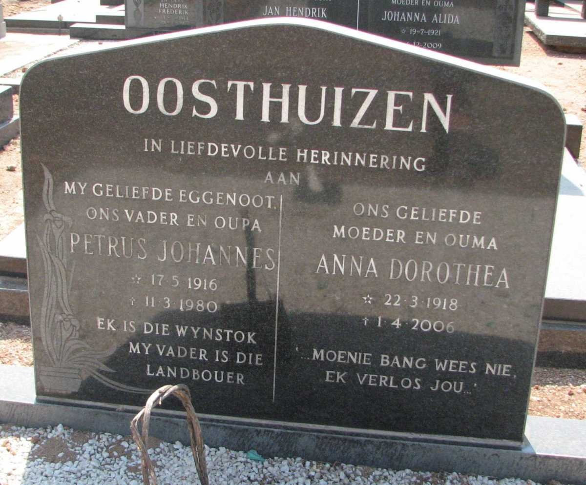 OOSTHUIZEN Petrus Johannes 1916-1980 &amp; Anna Dorothea 1918-2006