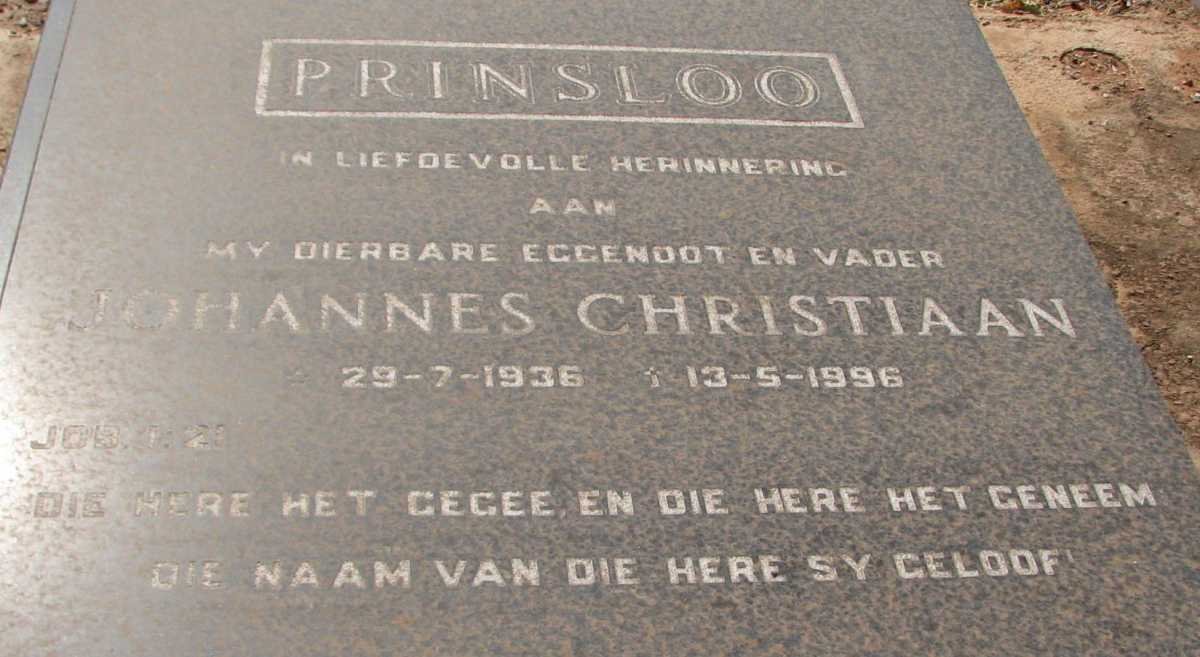 PRINSLOO Johannes Christiaan 1936-1996