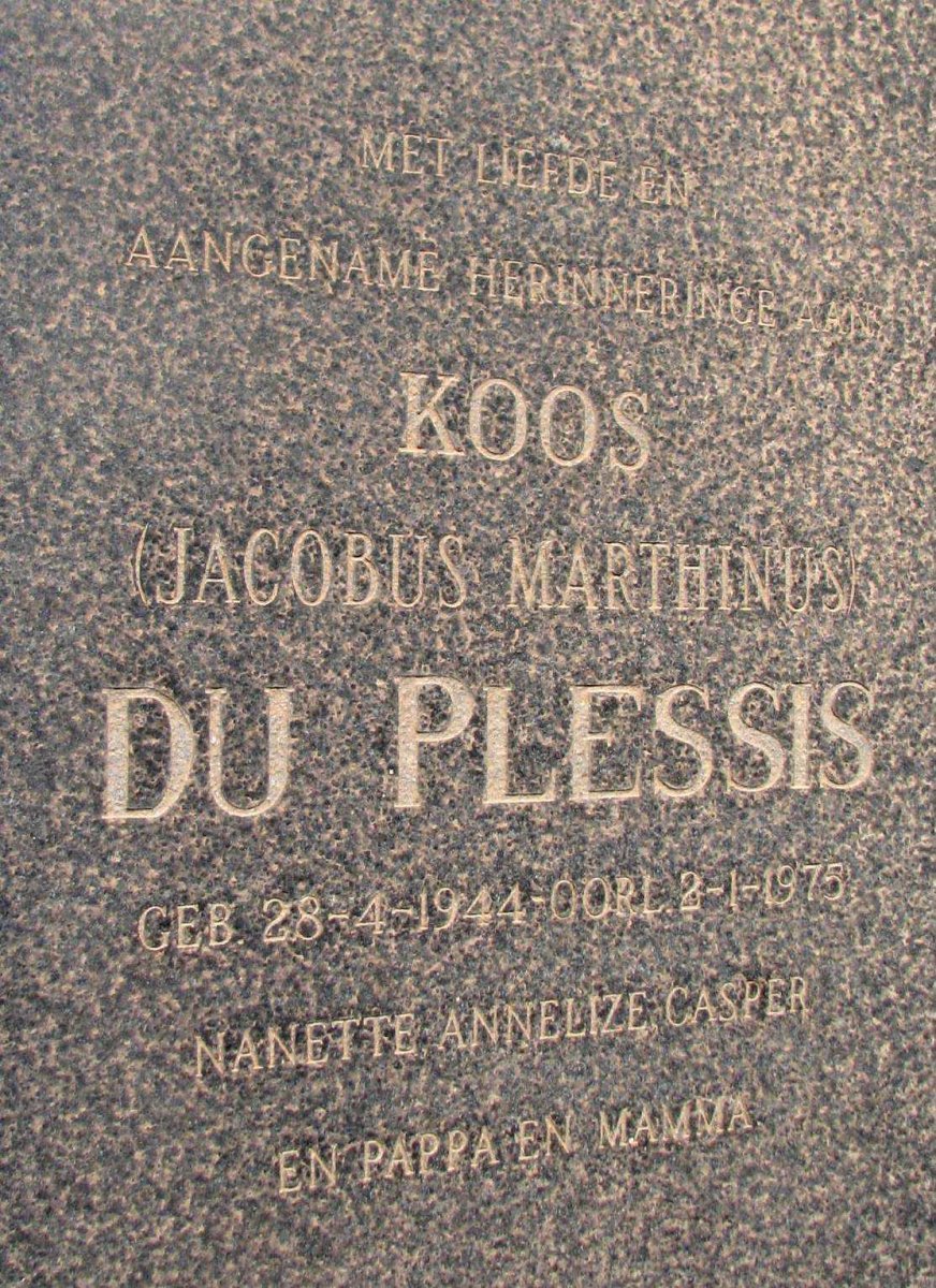 PLESSIS Jacobus Marthinus, du 1944-1975
