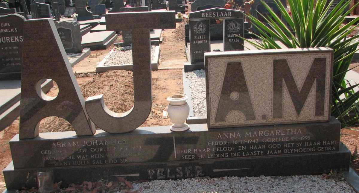 PELSER Abram Johannes 1939-19?? &amp; Anna Margaretha 1943-1995