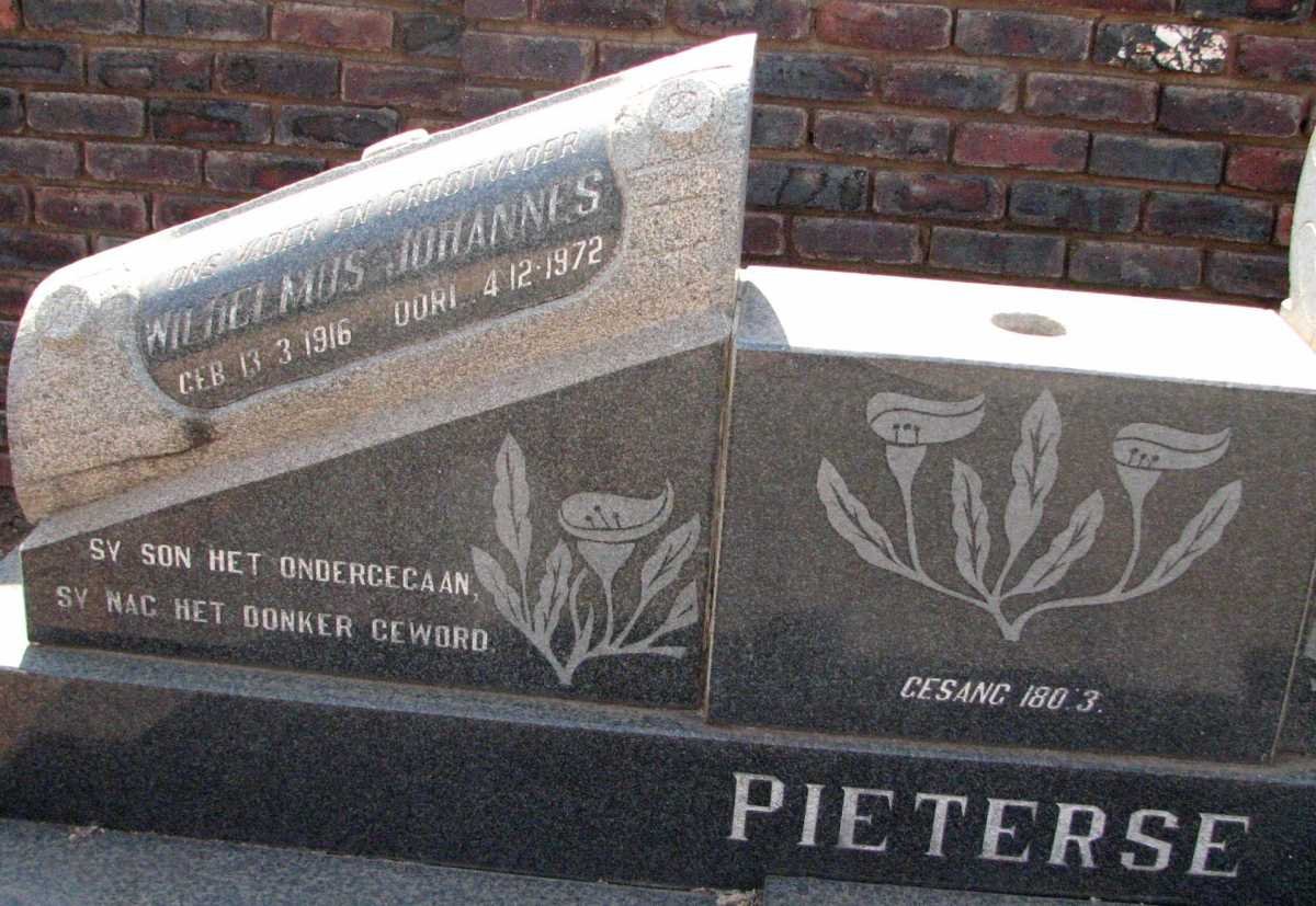 PIETERSE Wilhelmus Johannes 1916-1972 &amp; Hester Maria RAS 1917-1977