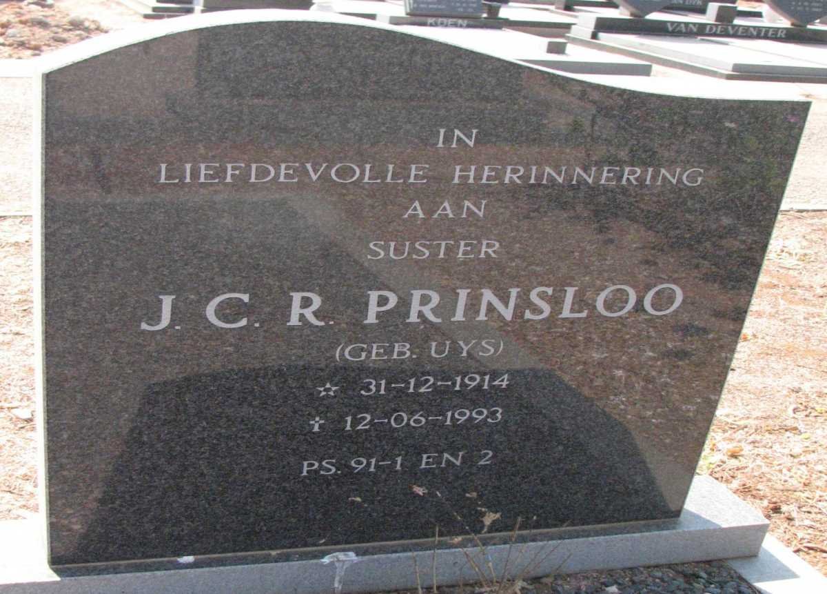 PRINSLOO J.C.R. nee UYS 1914-1993