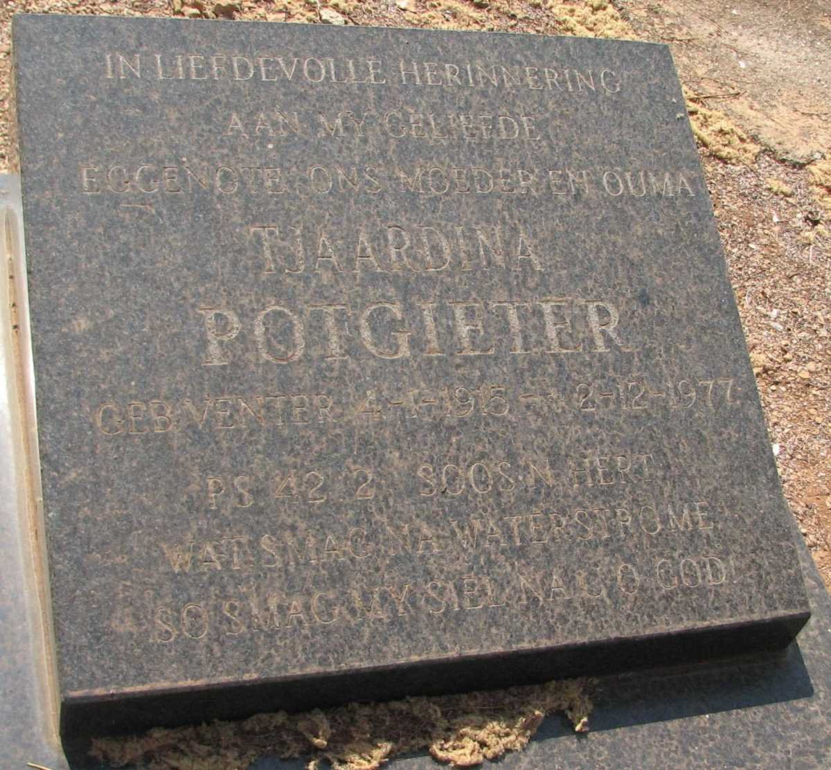 POTGIETER Tjaardina nee VENTER 1915-1977