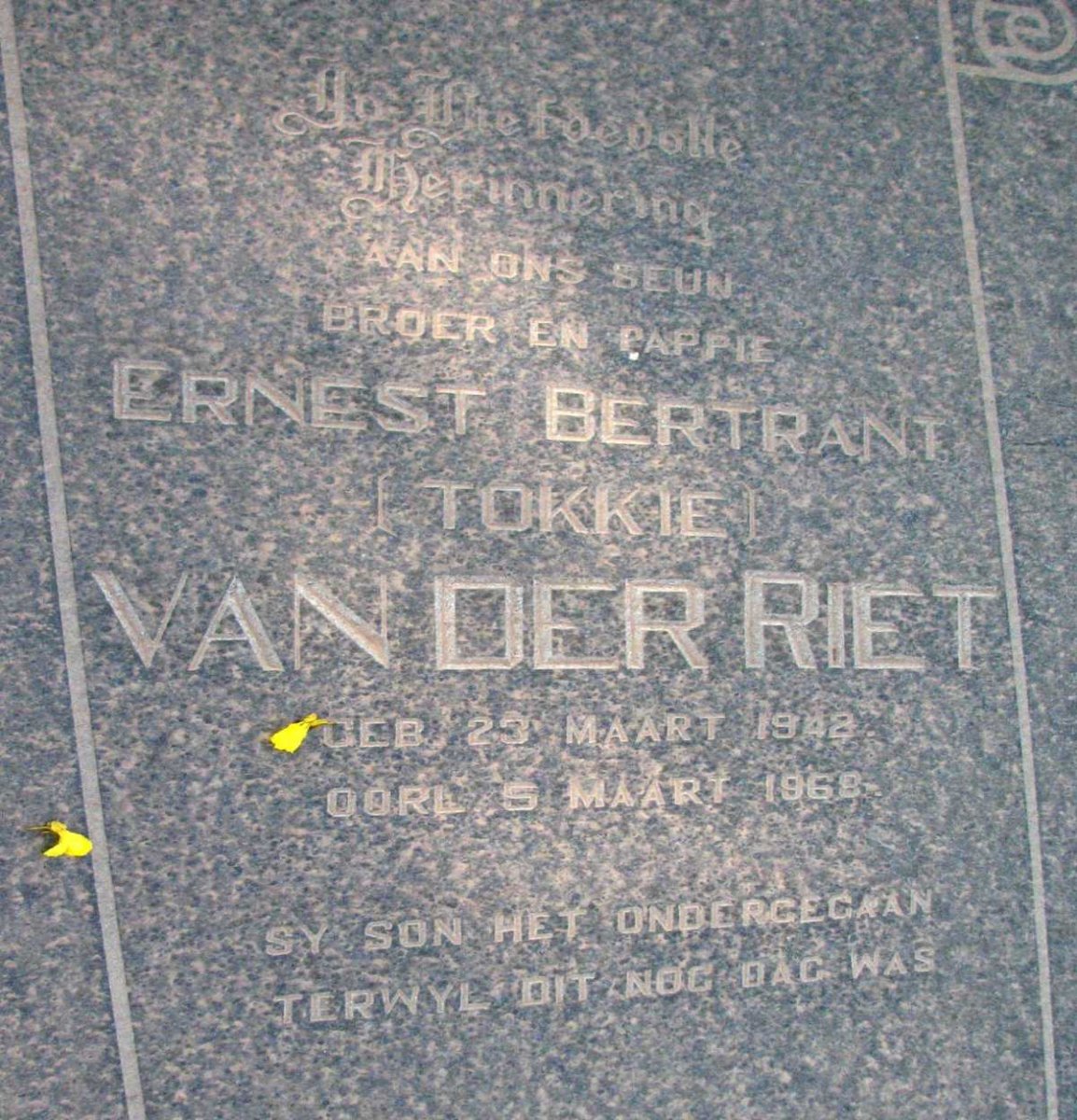 RIET Ernest Bertrant, van der 1942-1968