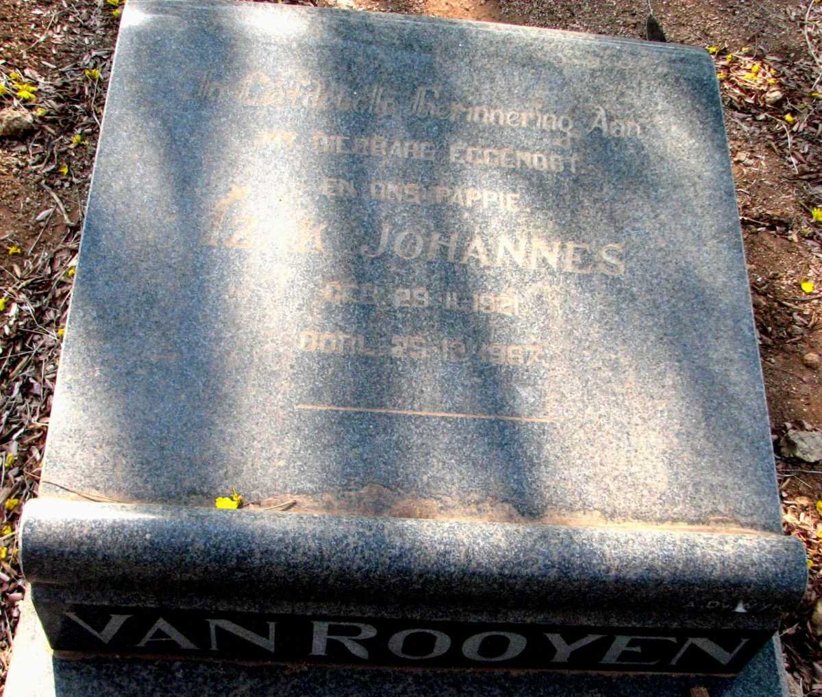 ROOYEN Izak Johannes, van 1921-1967