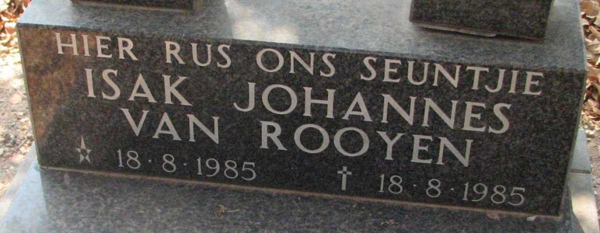 ROOYEN Isak Johannes, van 1985-1985