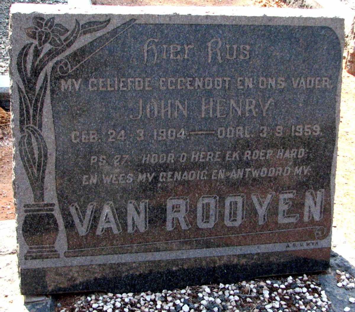 ROOYEN John Henry, van 1904-1959