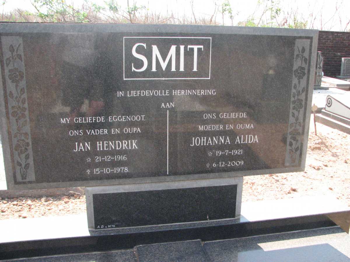 SMIT Jan Hendrik 1916-1978 &amp; Johanna Alida 1921-2009