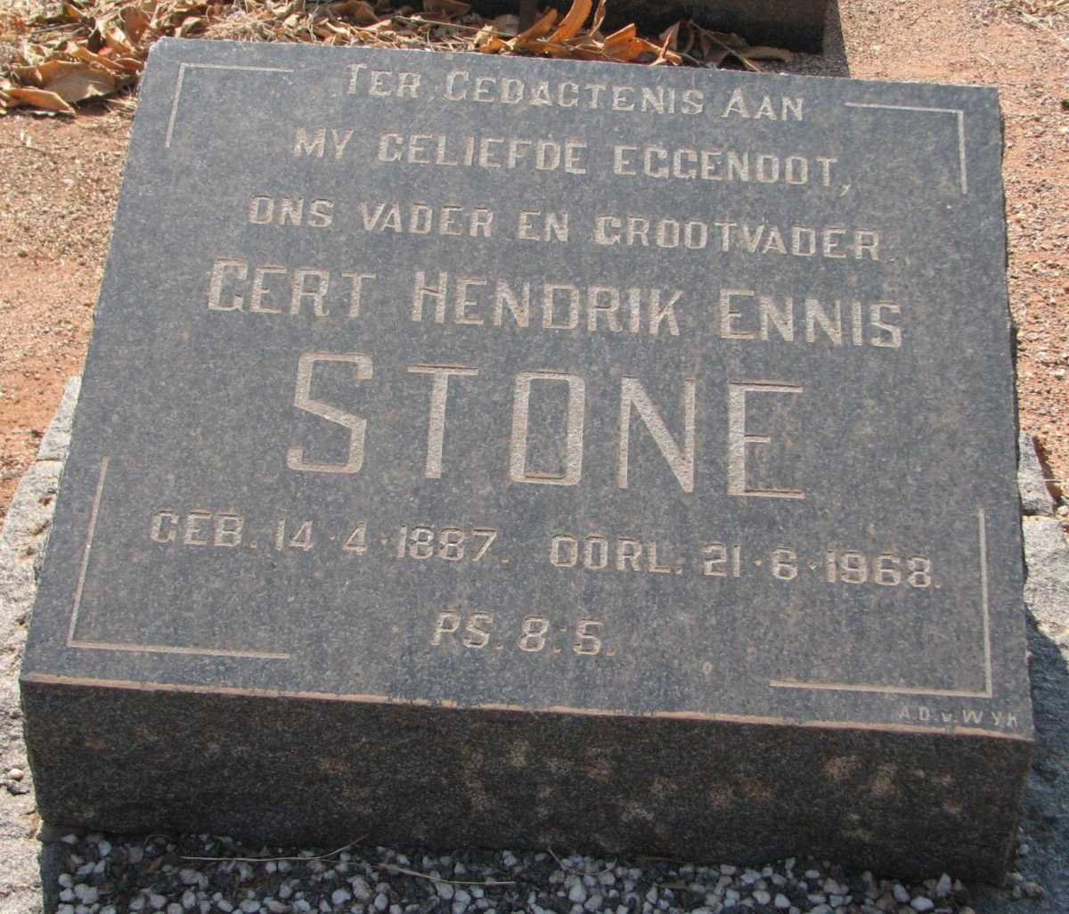 STONE Gert Hendrik Ennis 1887-1968
