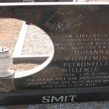 SMIT Johanna Wilhelmina Petronella nee WILLEMSE 1936-1983