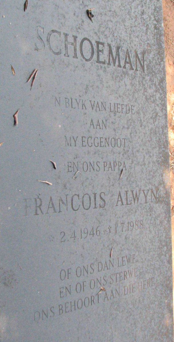 SCHOEMAN Francois Alwyn 1946-1988
