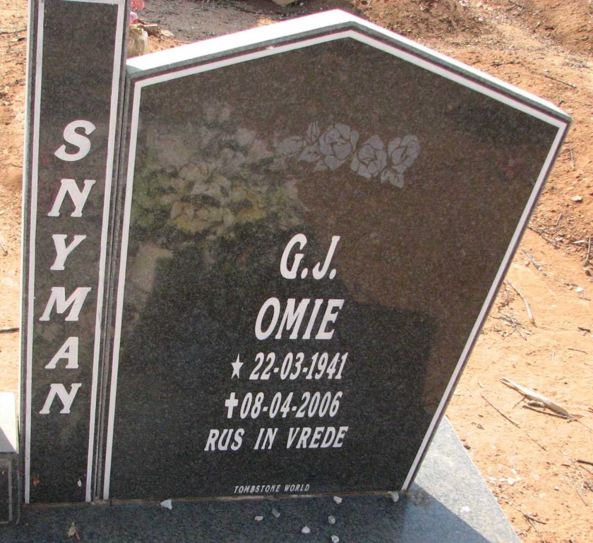 SNYMAN G.J. 1941-2006