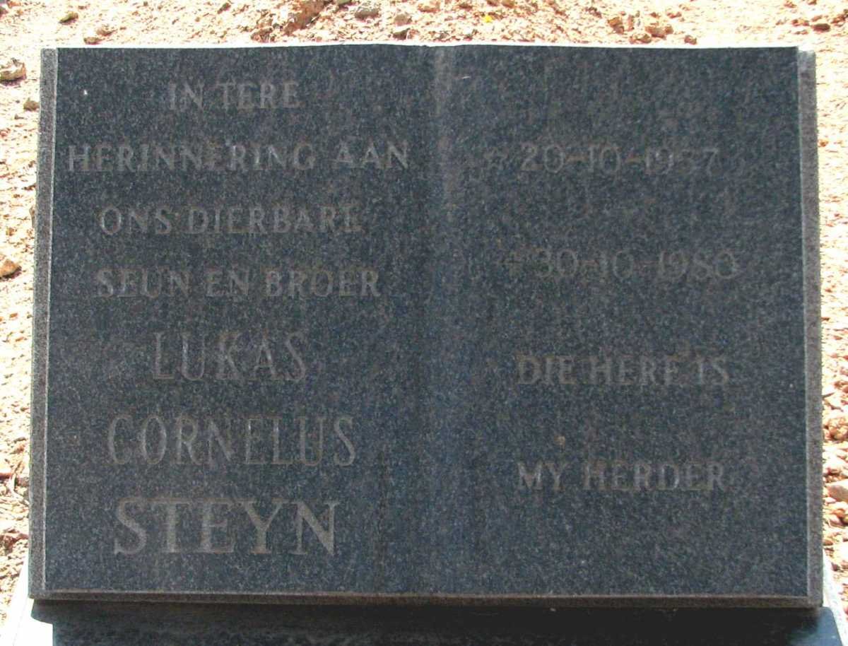 STEYN Lukas Cornelus 1937-1980
