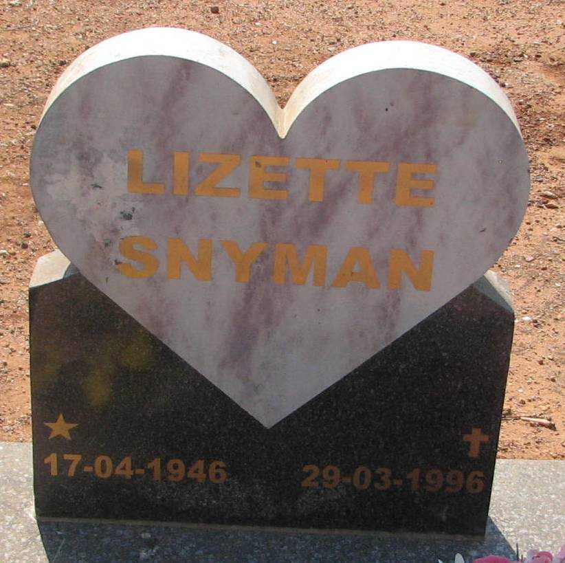 SNYMAN Lizette 1946-1996