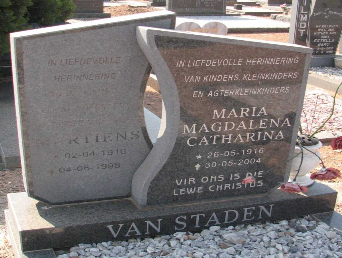 STADEN Martiens, van 1916-1998 &amp; Maria Magdalena Catharina 1916-2004