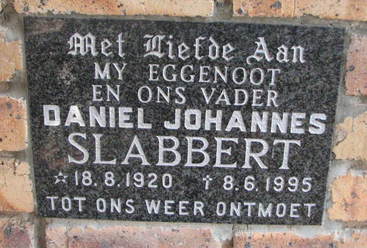 SLABBERT Daniel Johannes 1920-1995