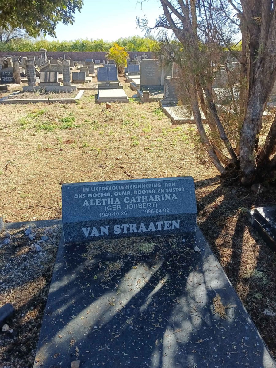 STRAATEN Aletha Catharina, van nee JOUBERT 1940-1996 