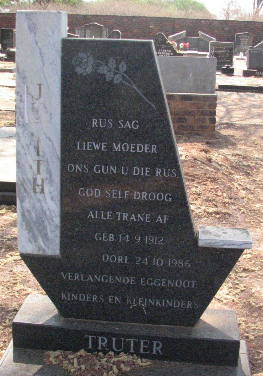 TRUTER  Judith 1912-1986