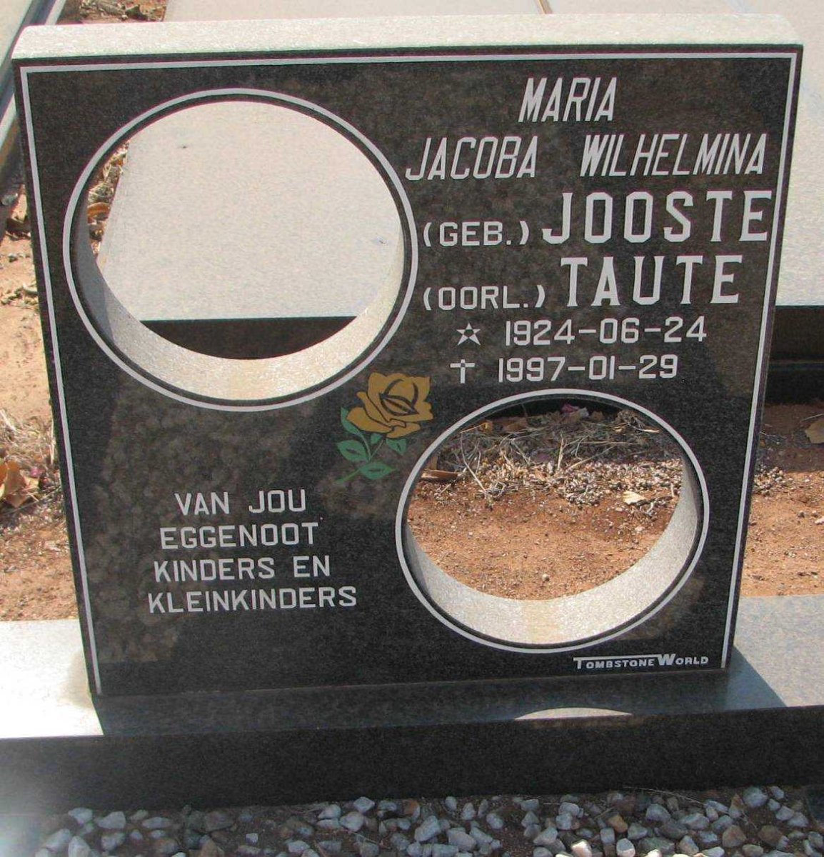 TAUTE Maria Jacoba Wilhelmina nee JOOSTE 1924-1997