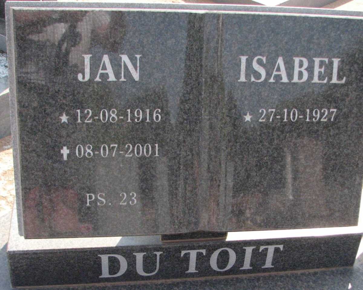 TOIT Jan, du 1916-2001 &amp; Isabel 1927-