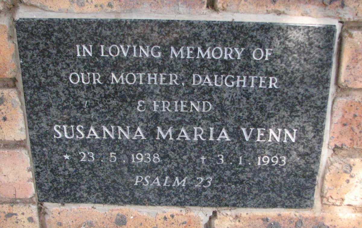 VENN Susanna Maria 1938-1993