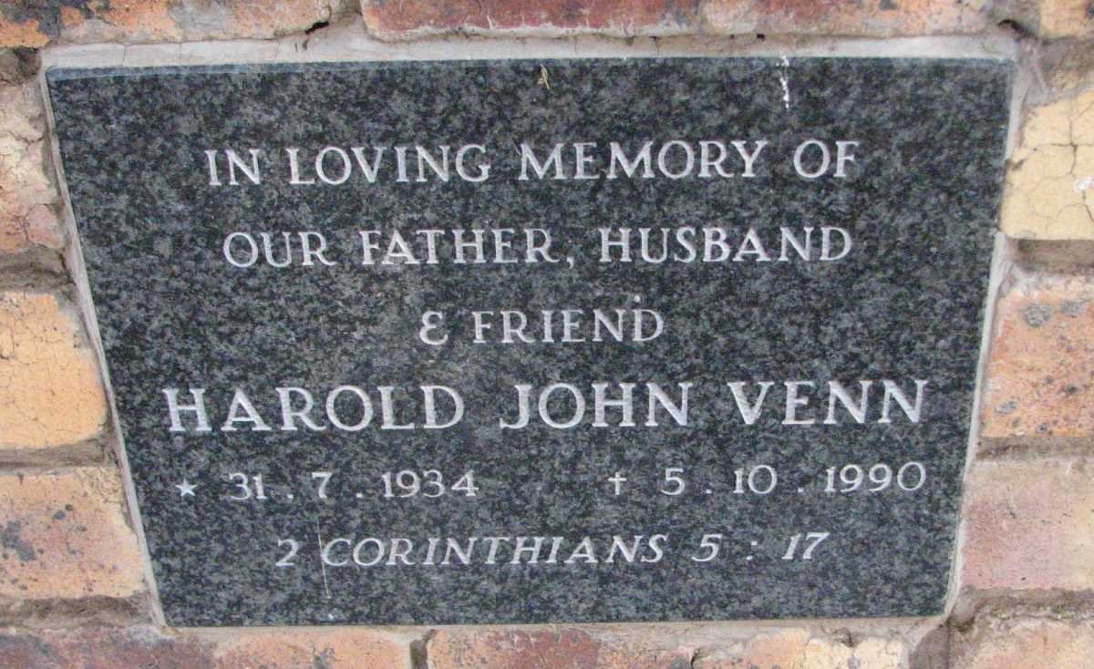 VENN Harold John 1934-1990