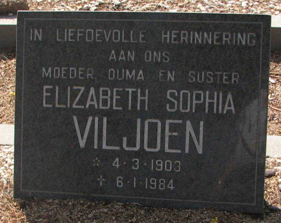 VILJOEN Elizabeth Sophia 1903-1984