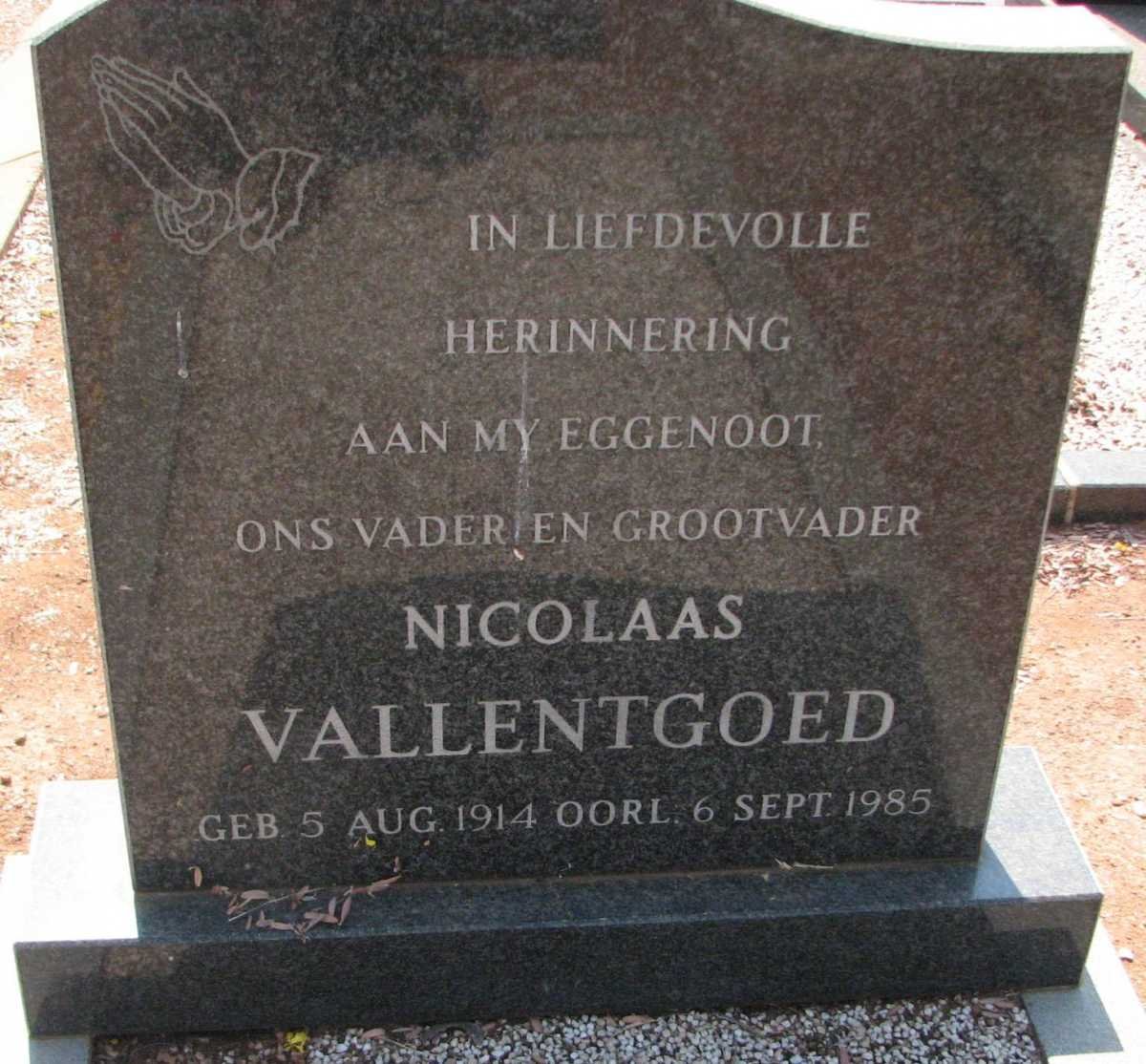 VALLENTGOED Nicolaas 1914-1985